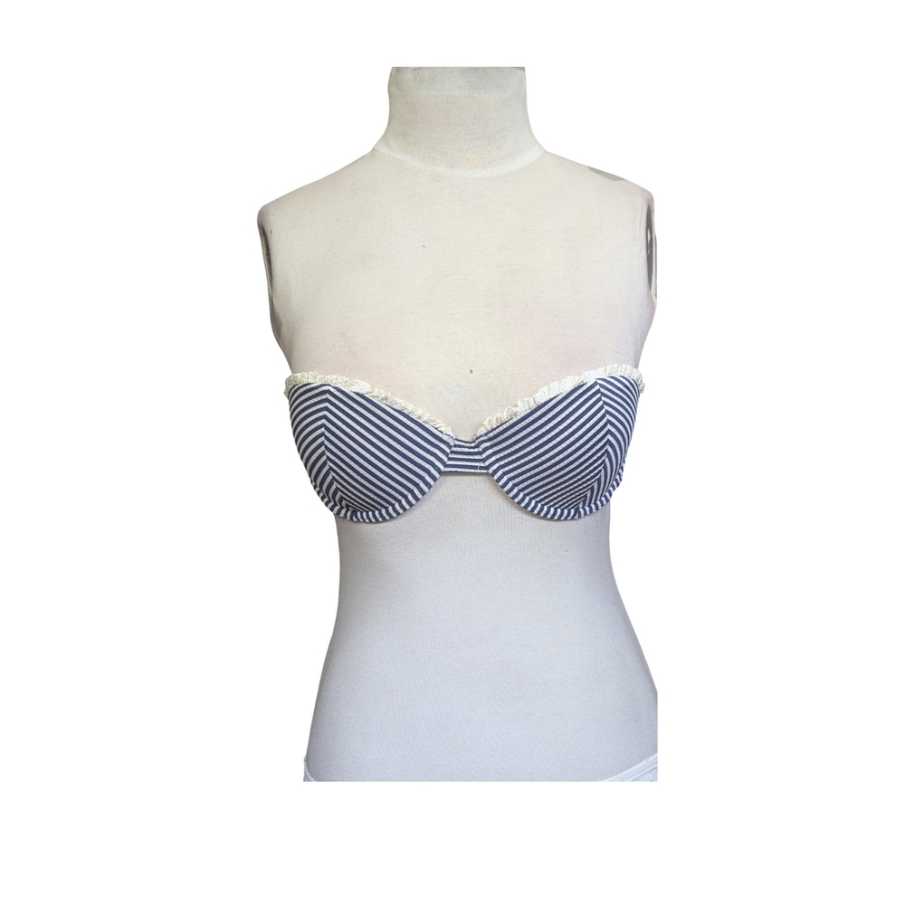 🩵 Topshop Strapless Nautical Bikini Top – Size US 6 🩵 New W/O Tags – 45% Off!